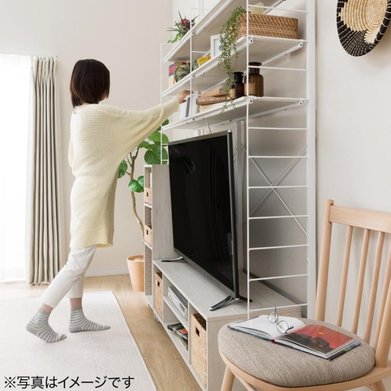 簡単組立て カラーボックス Nクリックディープ TVボード(ホワイトウォッシュ) ラック 棚 シェルフ テレビボード | LINEブランドカタログ