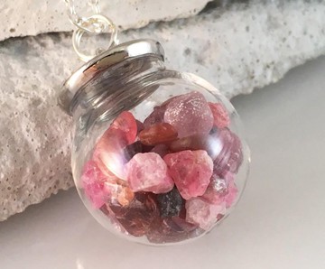 珠寶盒 ◇ 紅寶石藍寶石尖晶石粗糙 SV 吊墜