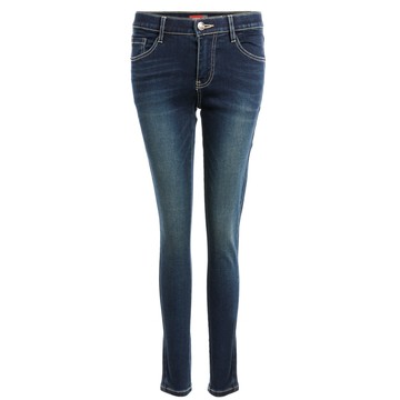 超彈九分窄管丹寧褲-深藍(女263189871)