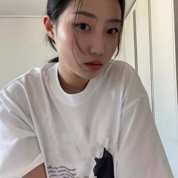 [REコンテナ] Black T-SHIRT復古黑貓印花休閑慵懶風圓領短袖T恤