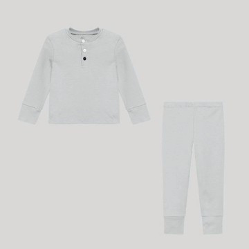 瑞典 The Sleepy Collection 兒童兩件式匹馬棉家居服 Grey - 92/98cm