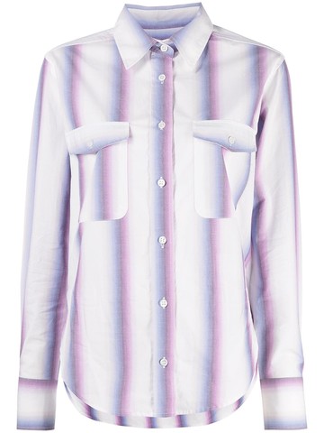 MARANT ÉTOILE - striped long-sleeve shirt - women - Cotton - 36 - White