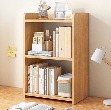 雙層桌上書架桌面置物架多層小型書桌收納架辦公室電腦桌子小書柜【摩可美家】