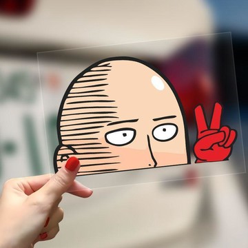 【臺灣出貨】一拳超人琦玉老師動漫貼紙創意個性卡通摩托車身玻璃裝飾反光貼畫55lkh
