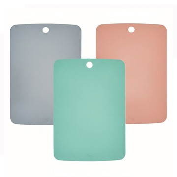 Furgy 兒童副食品用TPU砧板3件組  3個砧板  珊瑚色 + 薄荷綠 + 灰色  1套