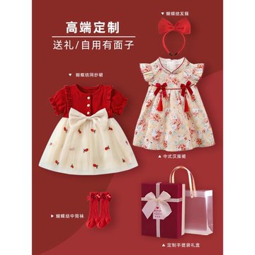 周歲女寶禮服女童抓周服洋氣公主裙子寶寶一歲衣服嬰兒夏季連衣裙