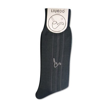 煙斗絲光棉緹花紳士襪<黑色>