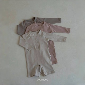Peekaboo 新素色長袖連身泳衣【現貨+預購】兒童泳裝 寶寶泳衣 兒童泳衣 女童泳衣 嬰兒泳衣 韓國童裝