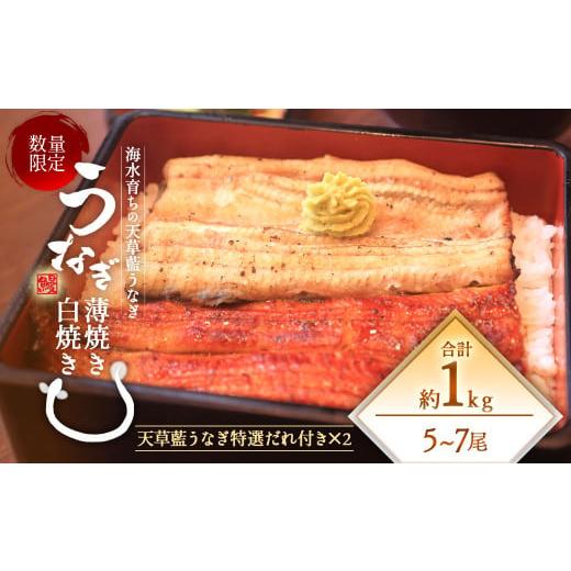 ふるさと納税 熊本県 上天草市 1日5セット限定！海水育ちの天草藍うなぎ 紅白5〜7尾セットウナギ 鰻 蒲焼き 白焼き 数量限定!!