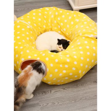 理想國  貓窩貓隧道玩具可折疊貓通道滾地龍貓窩可愛貓床寵物玩具