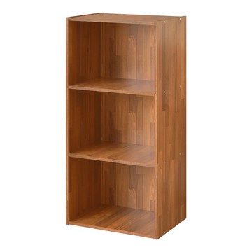 《HOPMA》嵌入式美背日式木紋三層櫃(2入) 台灣製造 收納櫃 儲藏玄關櫃 置物書櫃 三格櫃 展示空櫃-拼版柚木