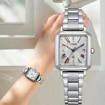 CITIZEN 星辰xC 輕奢方形光動能電波女錶-ES9500-51A