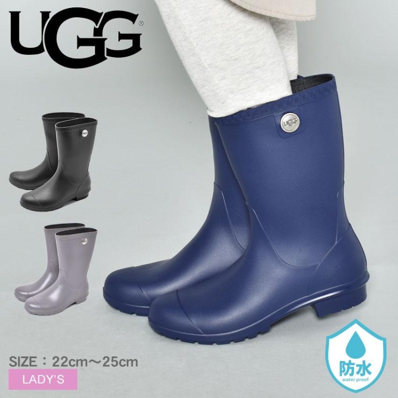 送料無料 アグ レインブーツ レディース シエナ マット UGG 1100510 青 長靴 ミドル丈 シンプル 雨具 台風対策 |  LINEブランドカタログ