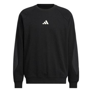 Adidas 長袖上衣 男裝 毛圈巾 寬鬆 黑【運動世界】KC2860