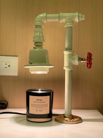 【送禮首選】手作工業風融燭燈 可調光 【白金 路燈款】