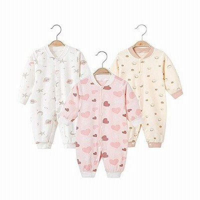 長袖カバーオール ベビー服 3枚セット 綿100 新生児服 前開きタイプ かわいい 新生児 女の子 赤ちゃん服 ロンパース 出産祝い プレゼント か 通販 Lineポイント最大get Lineショッピング