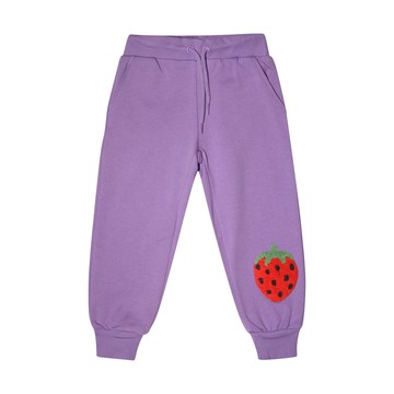 Mini Rodini - Purple Cotton Strawberry Track Pants
