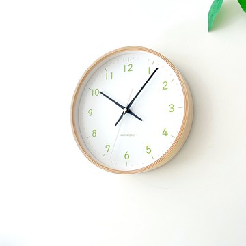 KATOMOKU plywood clock 22 M尺寸 淺綠色 (km-121LG) 掛鐘 日本