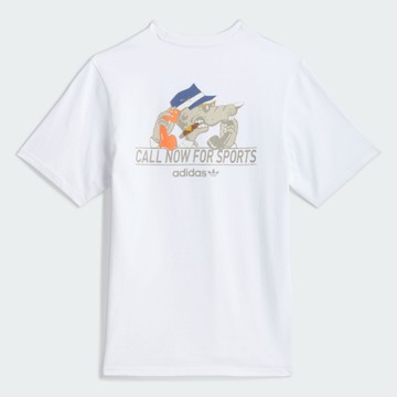 ADIDAS 短T CALL SPORTS TEE 白色 土狼塗鴉 口袋T 短袖 中性 JD2828