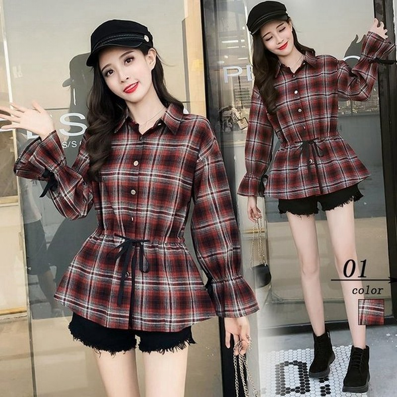 チュニック ブラウス レディース チェック柄シャツ トップス 上着 厚手 ポロシャツ 大きいサイズ ステンカラー 長袖ブラウス アウター 新作 上品 通販 Lineポイント最大get Lineショッピング