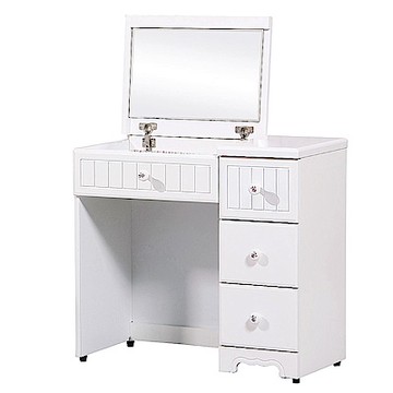 AS DESIGN雅司家具-桑妮白色2.7尺掀鏡台(含椅)-81*40*75cm