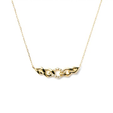 K18 菱形微笑密鑲鑽項鍊