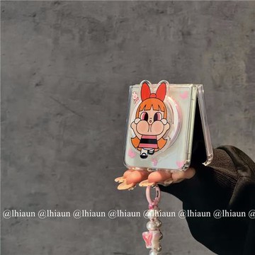 lhiaun 磁吸卡通飛天小女警適用三星折疊屏zflip6手機殼新款zflip5保護套magsafe支持無線充zflip4卡通zflip3