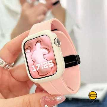 磁吸折疊扣錶帶+錶殼 適用於 Apple Watch 11代 10 9 8 7 SE 蘋果防水錶帶 42mm 46mm