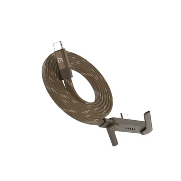 【Adam】iLinio FS120 USB-C 100W 磁吸支架充電線 棕色【三井3C】