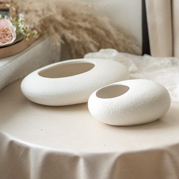 北歐質感花器│鵝卵石造型花器