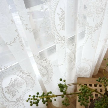 定制韓式蕾絲窗紗成品美式田園窗簾紗簾客廳陽臺臥室落地窗簾