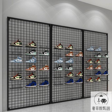 鞋櫃/鞋架 免運 公司貨 網紅鞋店鞋架鞋子展示架上墻潮鞋墻貨架隔斷網格架壁掛鞋托襪子架 PDD-152快速出貨