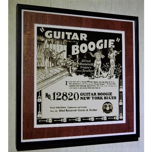 ギター・ブギー 20sレコード通販ポスター額装 Blind Roosevelt Graves  Brother Guitar Boogie Paramount Race Records BLM レトロアート