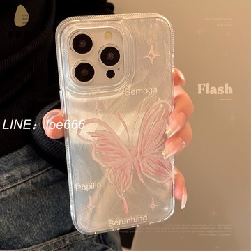 少女銀色羽紗蝴蝶 iPhone 17 Pro Max 防摔手機殼 仙女風anner硬殼【XJ0110】