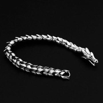 【JK銀飾】怒龍之鱗／925純銀【手鍊、man】