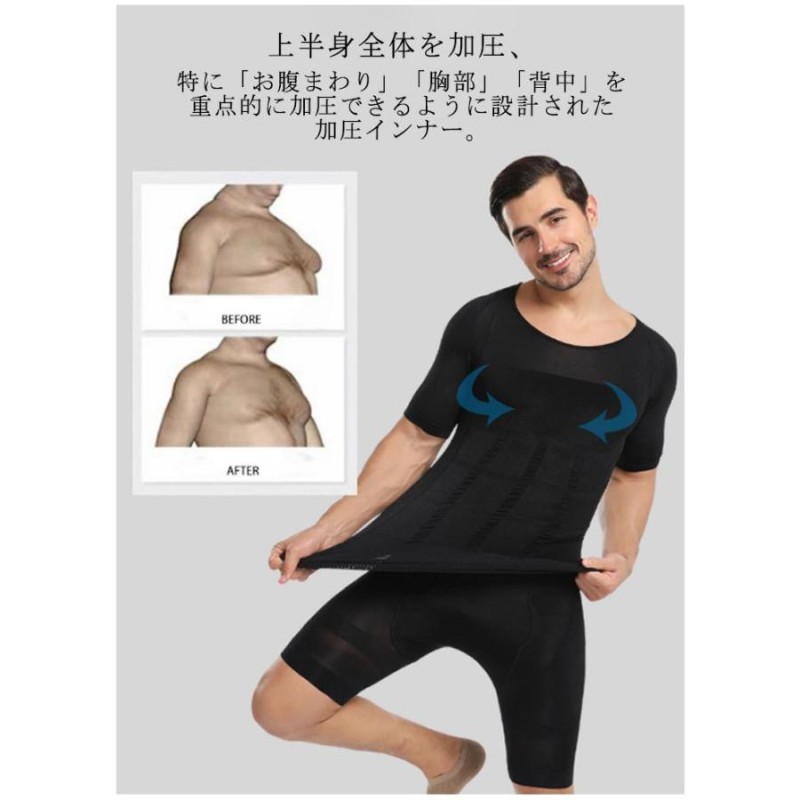 加圧シャツ 加圧ウエア Tシャツ ぽっこりお腹 半袖 コンプレッションウェア メンズインナー トップス メンズ 引き締め 加圧インナー 着圧 お腹 |  LINEショッピング