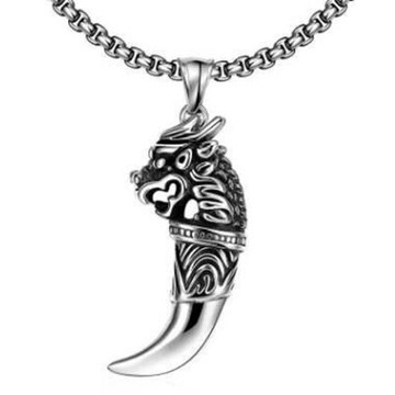 鈦鋼項鍊 吊墜-流行帥氣嘻哈狼牙情人節生日禮物男配件73cm109【獨家進口】【米蘭精品】