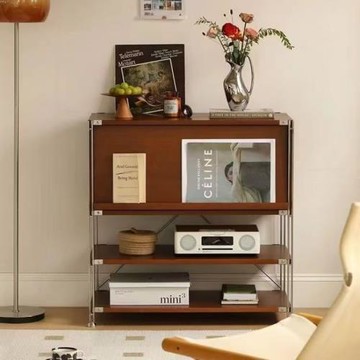 落地置物收納柜中古風家具掃地機器人置物架客廳矮柜雜志柜陳列柜