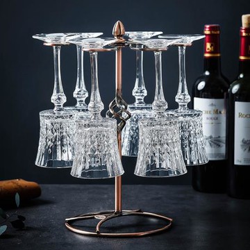 進口紅酒杯套裝家用輕奢高檔水晶高腳杯香檳杯架子醒酒器葡萄酒具