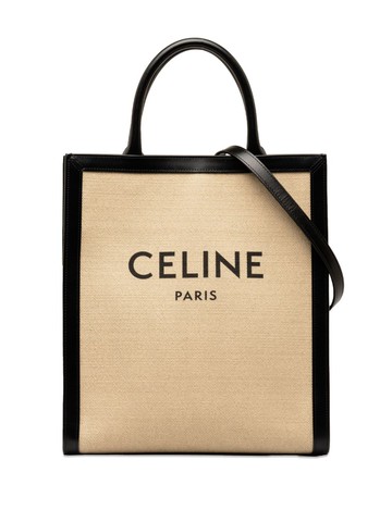 Céline Pre-Owned - 2021 Medium Vertical Cabas satchel - women - Canvas/Calf Leather - One Size - Brown