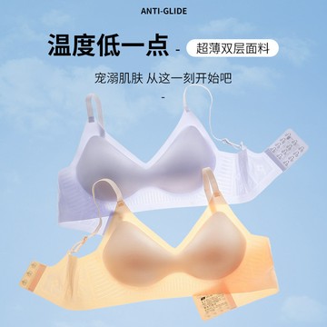 原版【網紗A14】聚攏文胸網紗光面無鋼圈內衣顯大防下垂收副乳少女內衣無痕文胸