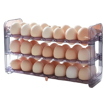 冰箱側門翻轉式三層雞蛋收納架  25 x 19.5 x 10cm  紫色  1個