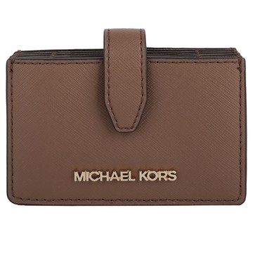 MICHAEL KORS  金字MK防刮PVC 風琴式多卡名片夾(駝)