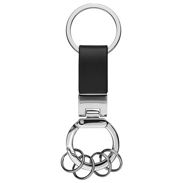 reflects 皮革分類鑰匙圈吊飾 PU皮革 鋅合金  黑色  1個