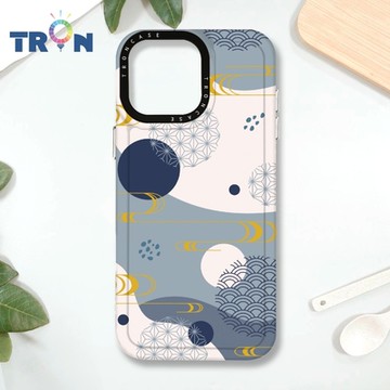 TRON IPHONE 16 PRO MAX 日系和風圓點流水紋系列 MAGSAFE 磁吸 防摔 太空殼 透白 手機殼