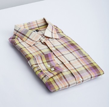 【黑禮帽】黃紫彩格紋襯衫-罩衫單穿兩相宜的復古格紋襯衫