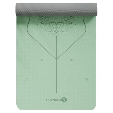 S-SportPlus+ 瑜珈墊體位線 果綠色 TPE防滑 加厚款  183 x 61 x 0.2cm  1個