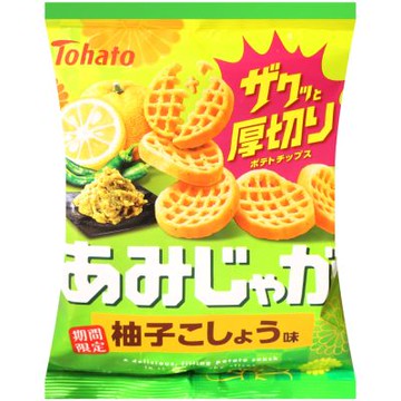Tohato東鳩 厚切網狀洋芋片-柚子胡椒風味 53g