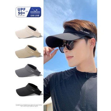 遮陽帽男防曬帽夏季帽子戶外空頂帽太陽帽夏釣魚防紫外線跑步運動