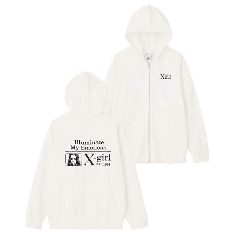 エックスガール X-GIRL MY EMOTIONS ZIP UP SWEAT HOODIE ジップ